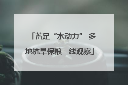 蓄足“水动力” 多地抗旱保粮一线观察