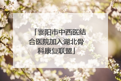 襄阳市中西医结合医院加入湖北骨科康复联盟