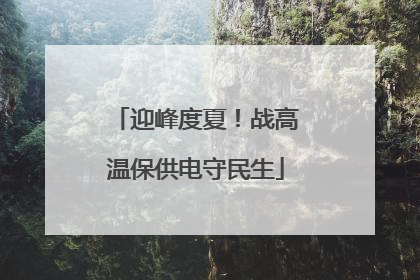 迎峰度夏！战高温保供电守民生