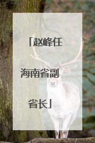 赵峰任海南省副省长