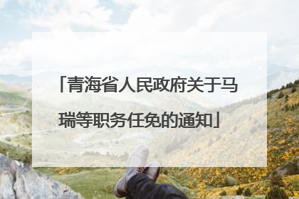 青海省人民政府关于马瑞等职务任免的通知