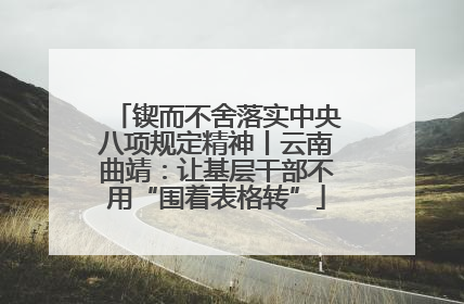 锲而不舍落实中央八项规定精神丨云南曲靖：让基层干部不用“围着表格转”