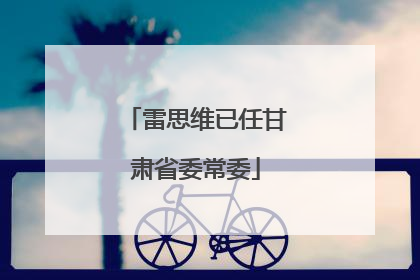 雷思维已任甘肃省委常委