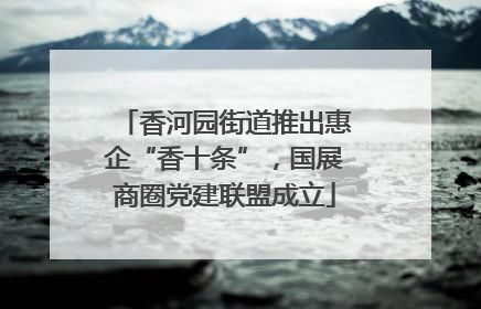 香河园街道推出惠企“香十条”，国展商圈党建联盟成立