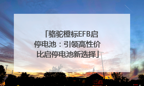 骆驼橙标EFB启停电池：引领高性价比启停电池新选择