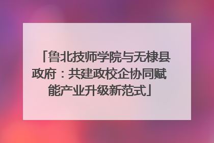 鲁北技师学院与无棣县政府：共建政校企协同赋能产业升级新范式