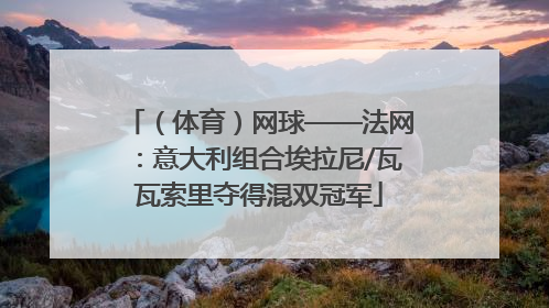 （体育）网球——法网：意大利组合埃拉尼/瓦瓦索里夺得混双冠军