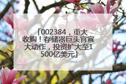 002384，重大收购！存储器巨头官宣大动作，投资扩大至1500亿美元