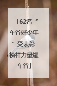 62名“车谷好少年”受表彰 榜样力量耀车谷