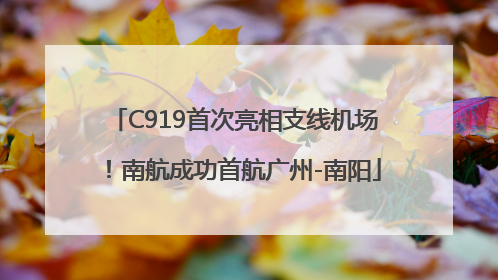 C919首次亮相支线机场！南航成功首航广州-南阳