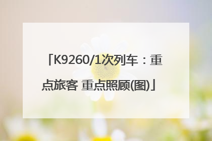 K9260/1次列车：重点旅客 重点照顾(图)