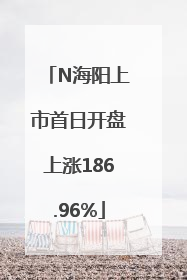 N海阳上市首日开盘上涨186.96%